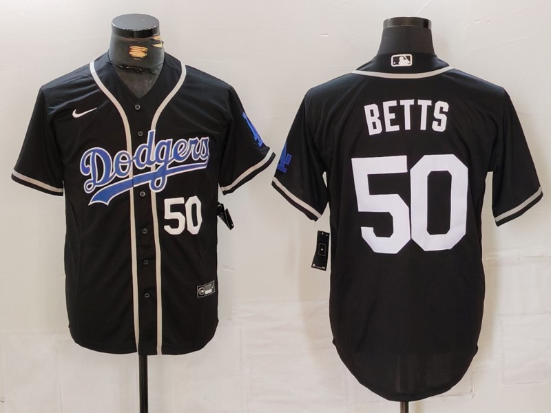 Men Los Angeles Dodgers #50 Betts Black Fashion Nike 2024 MLB Jersey style 7154->los angeles dodgers->MLB Jersey